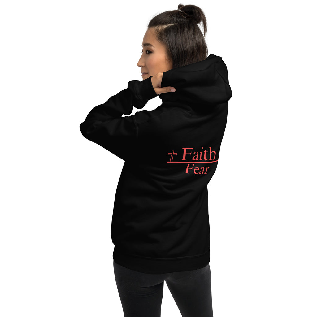 Unisex Hoodie Black/Red Faith Over Fear
