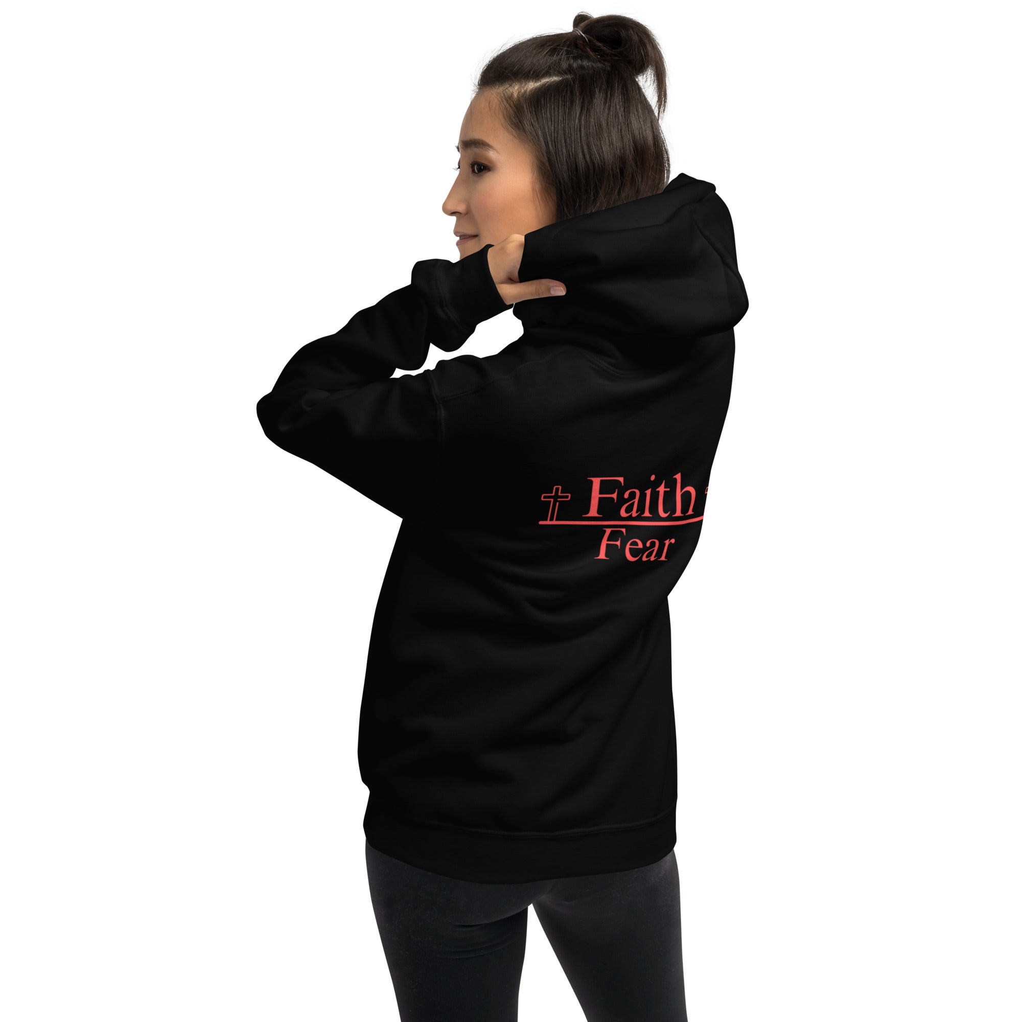 Unisex Hoodie Black/Red Faith Over Fear