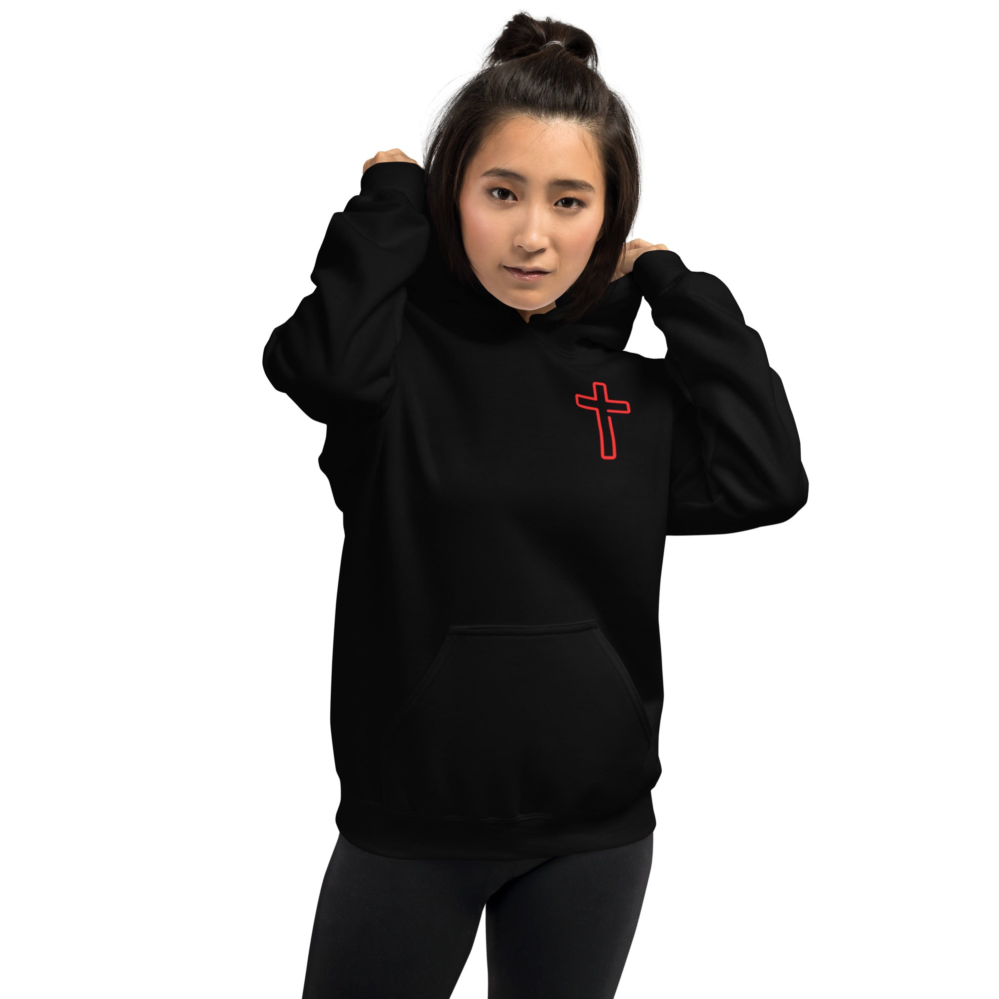 Unisex Hoodie Black/Red Faith Over Fear