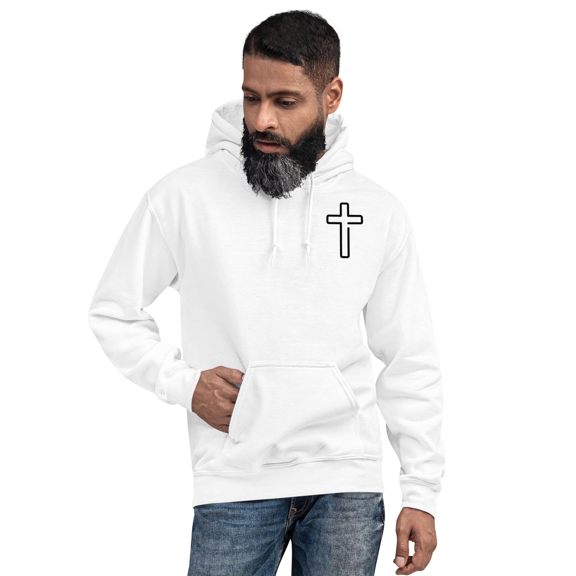 Unisex Hoodie White/Black Faith Over Fear