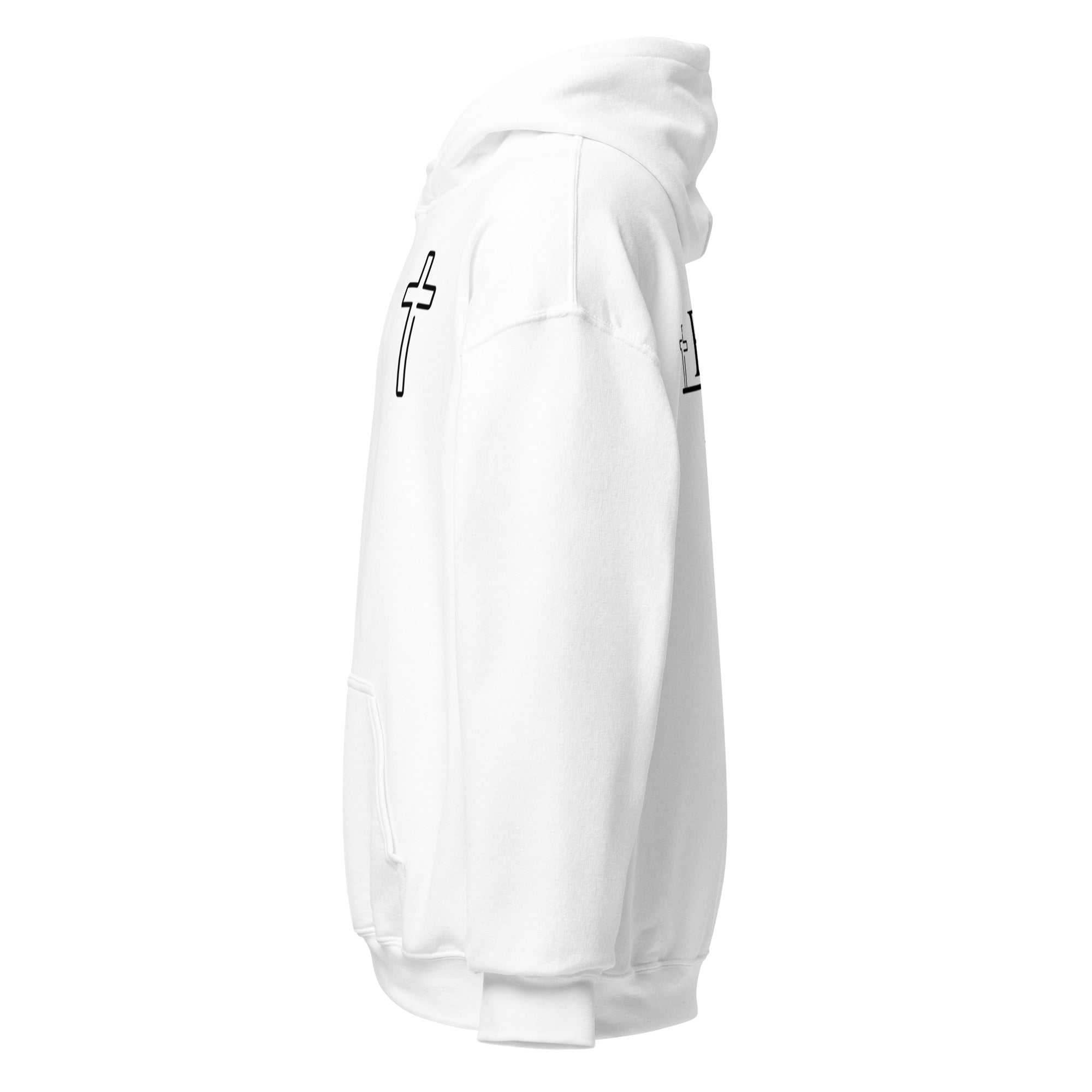 Unisex Hoodie White/Black Faith Over Fear