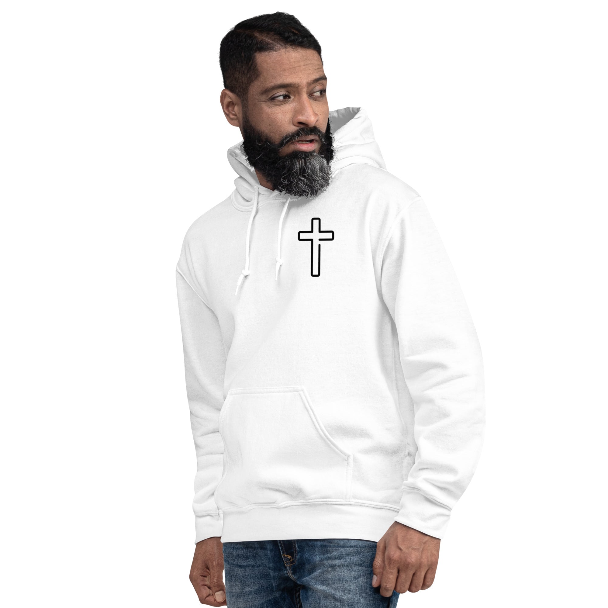 Unisex Hoodie White/Black Faith Over Fear
