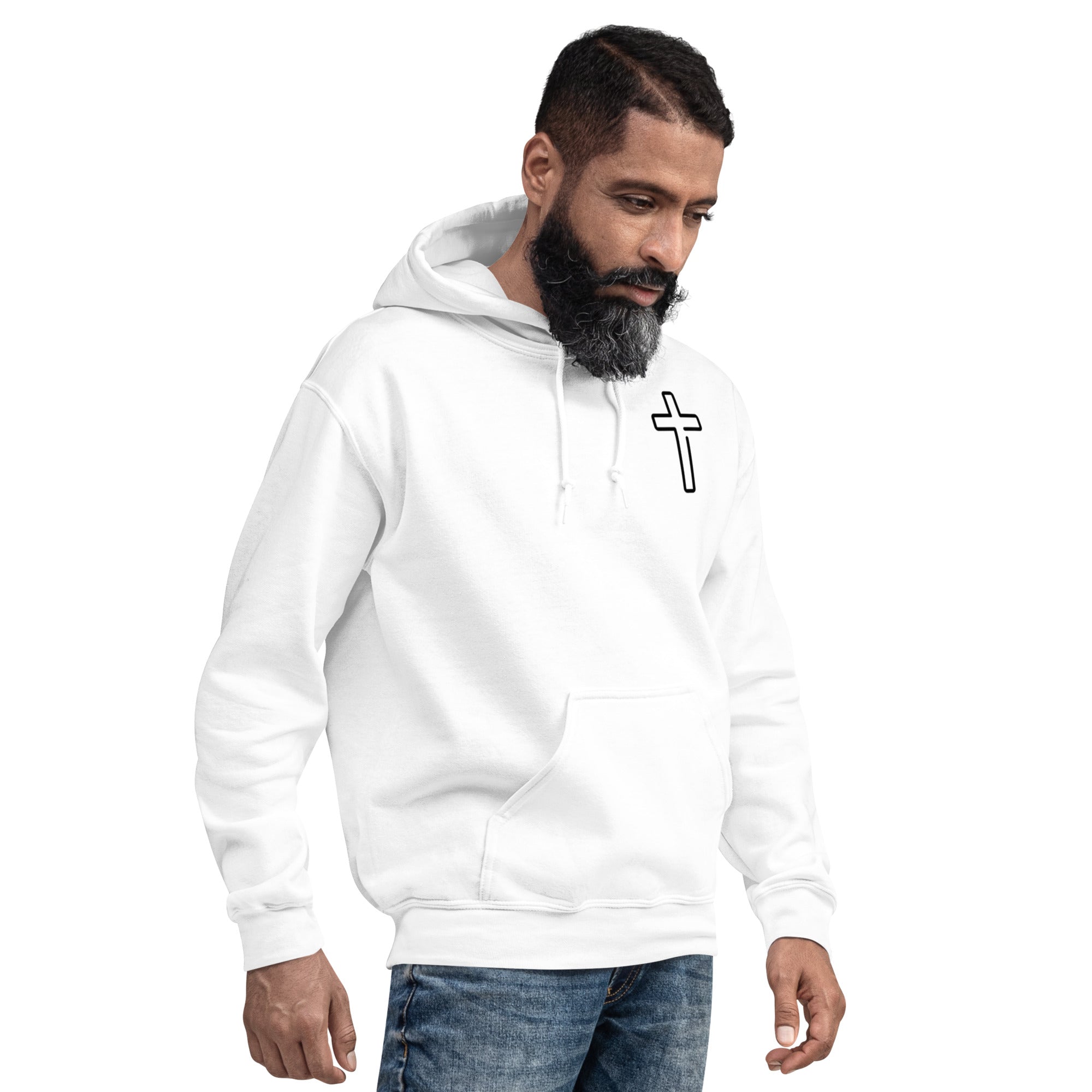 Unisex Hoodie White/Black Faith Over Fear